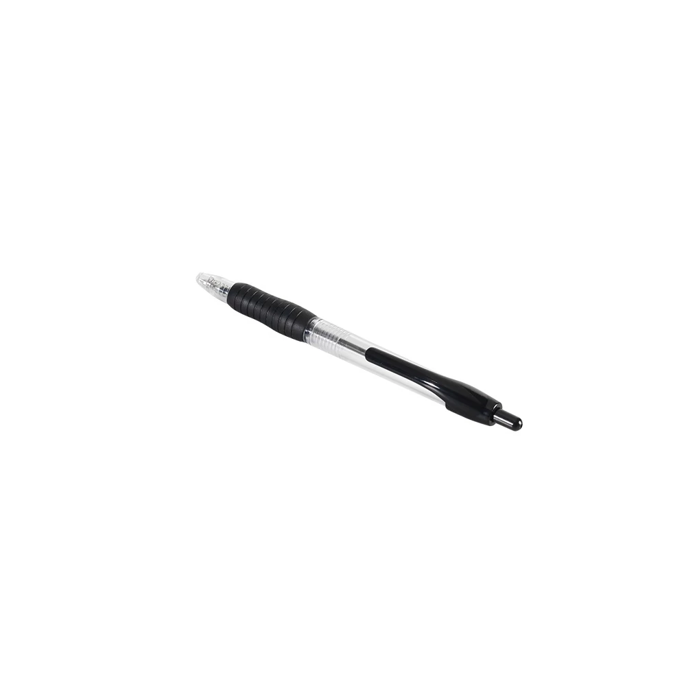 Golyóstoll 0,7mm, gumírozott fekete átlátszó test, Bluering® , írásszín fekete