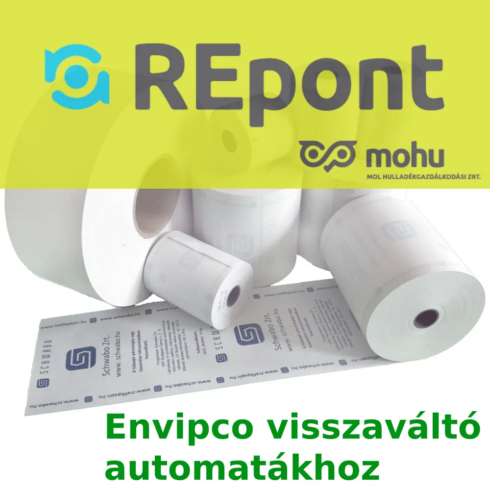 58/450m/25 58 g/m2 450 méter nyomatlan hőpapír Envipco visszaváltó géphez