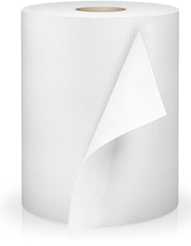Kéztörlő tekercses 2 rétegű fehér 19 cm átm. 100% cell.