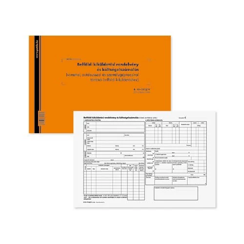 Belföldi kiküldetési rendelvény és költségelszámolás 25x2 lapos tömb A/4 fekvőB.18-70/UJ/V