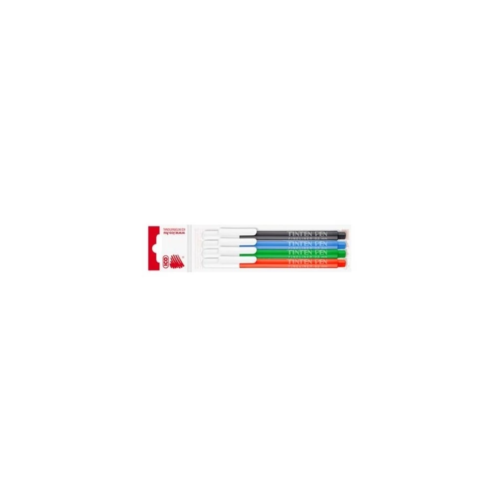 Rostirón, tűfilc vízbázisú, 0,5mm, kerek test, Tinten Pen Ico, 4 klf.szín